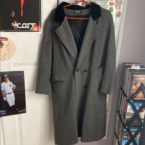 DESIGNED BY ARLETTE Women’s Gray Wool Trench Coat Classic Tailored Design